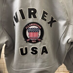 Avirex Light Gray Bomber Jacket with USA Emblem
